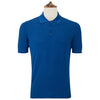 Keswick Blue Pique Knitted Polo Shirt