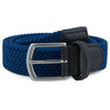 Blue Woven Elastic Belt with Silver Buckle