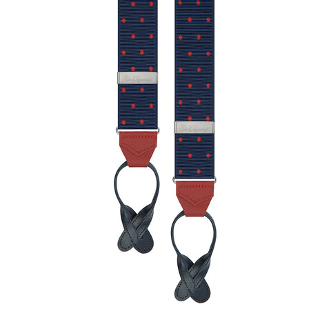 Navy and Red Spot Braces