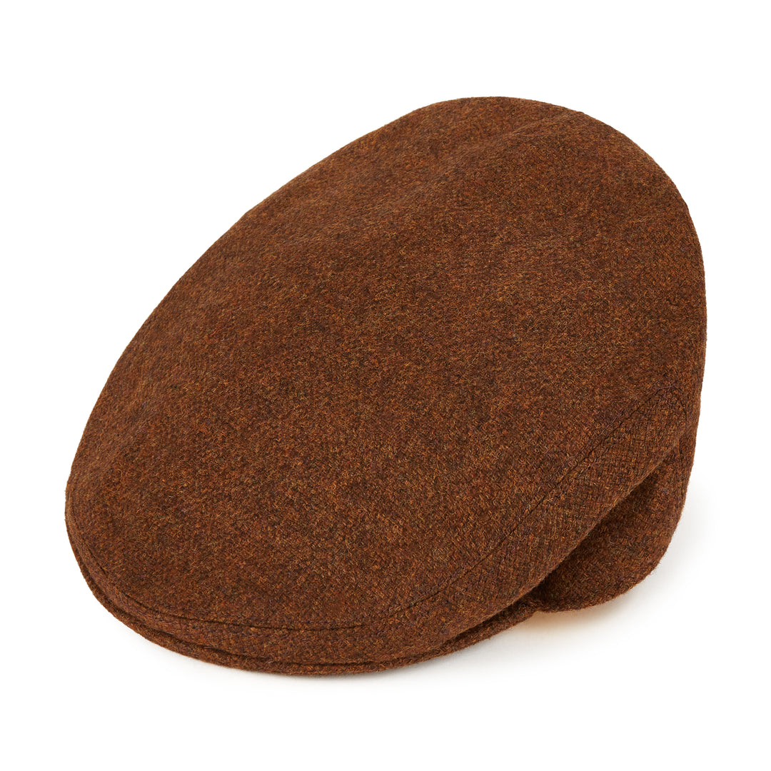 Heydon Rust Hopsack Flat Cap