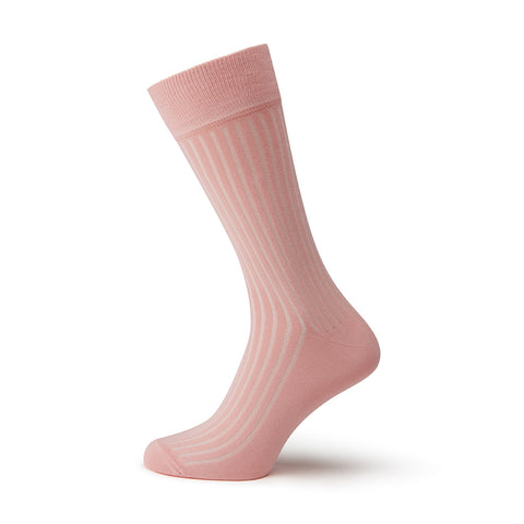 Sontley Pink Ribbed Calf Length Sock