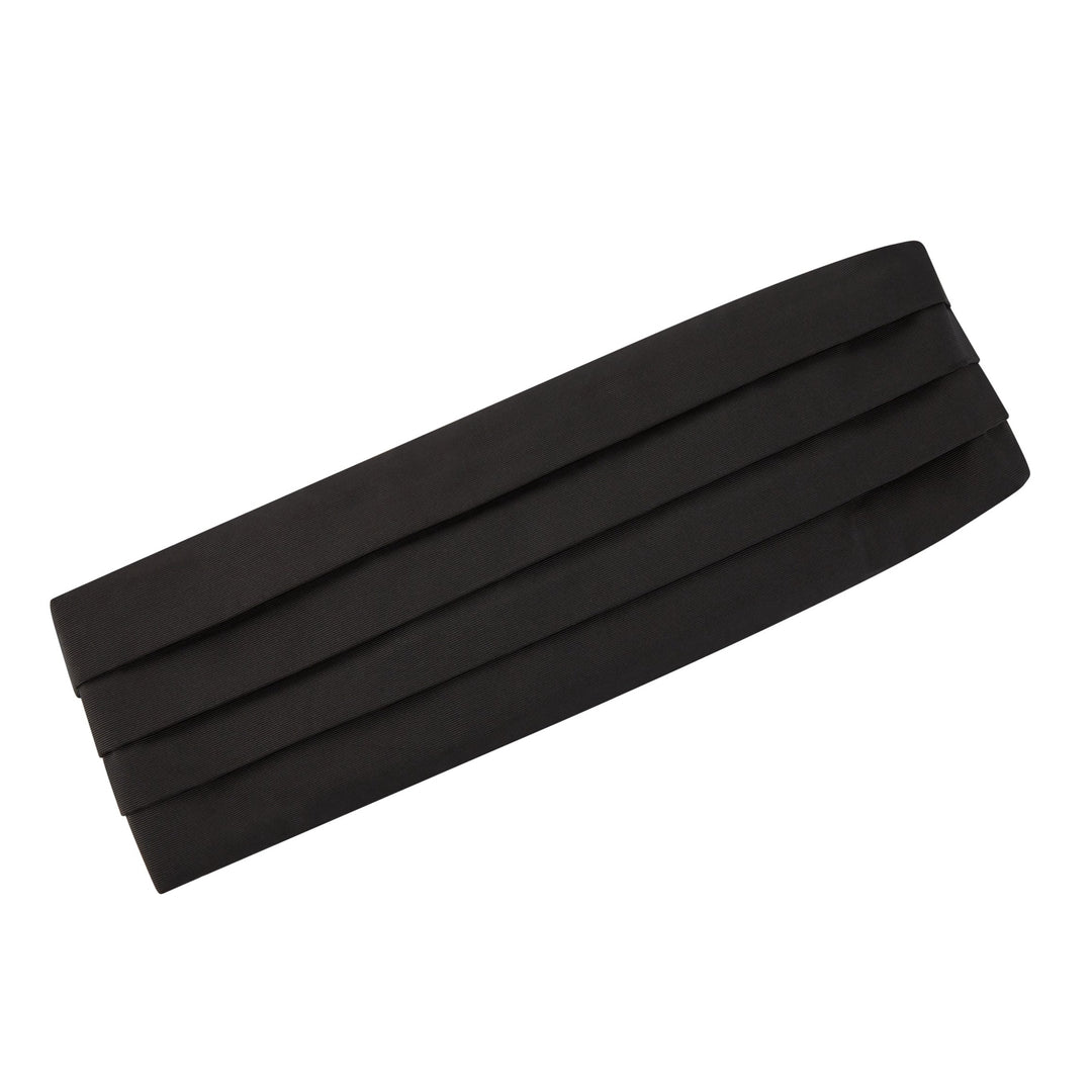 Black Grosgrain Silk and Cotton Cummerbund