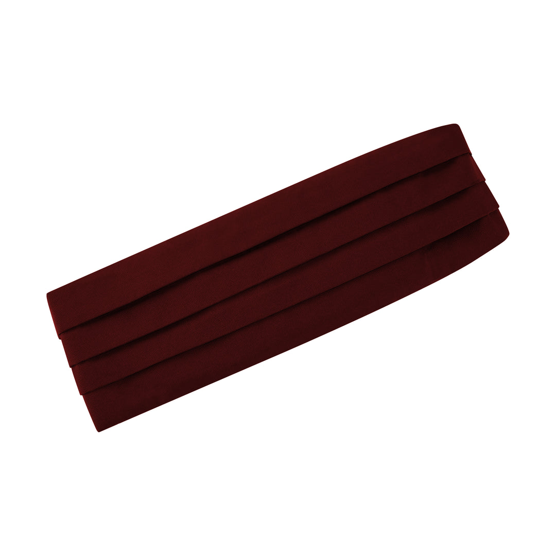 Burgundy Grosgrain Silk and Cotton Cummerbund