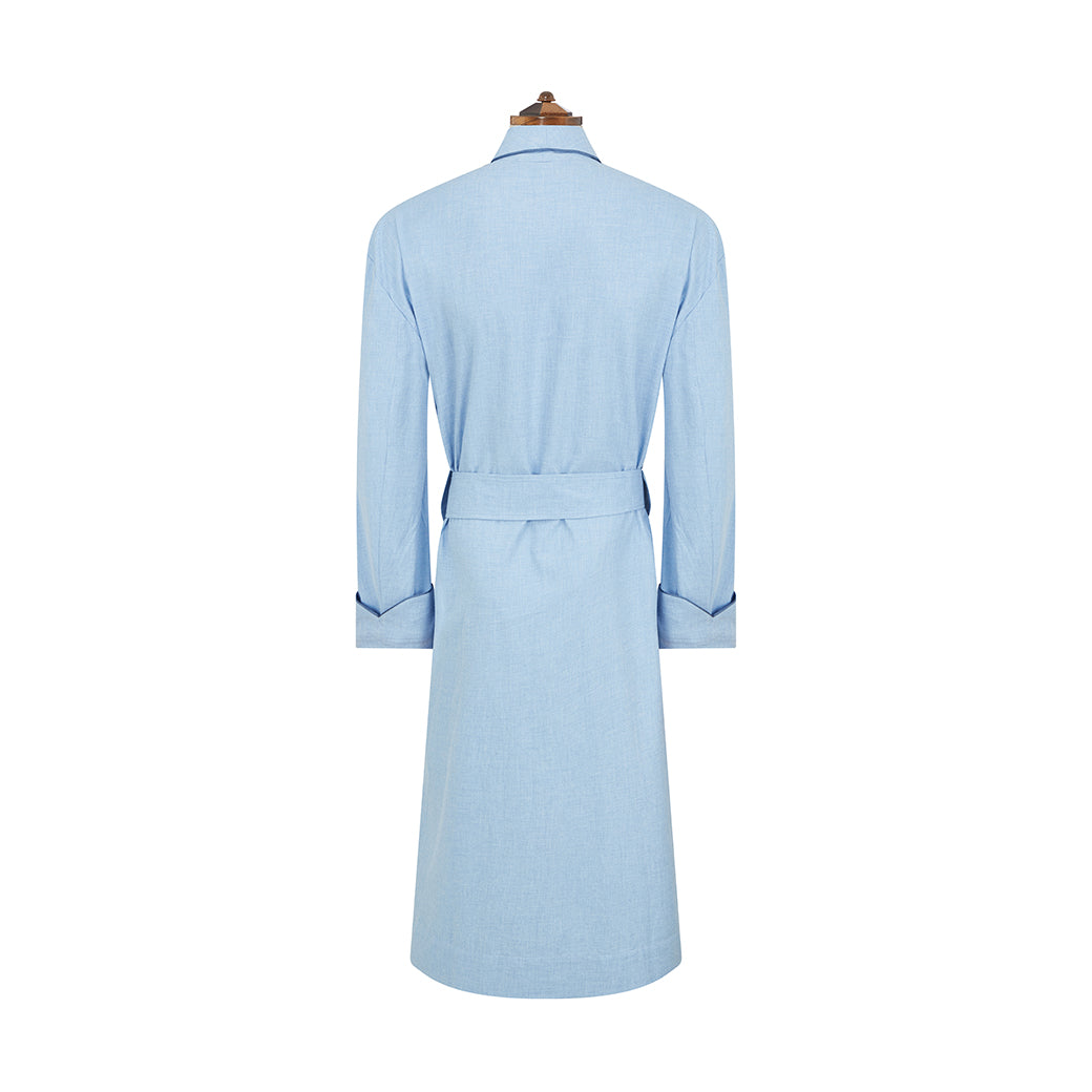 Ede & Ravenscroft | Herringbone Dressing Gown | Blue Blue / Large Ede & Ravenscroft | Herringbone Dressing Gown | Blue Blue / Large
