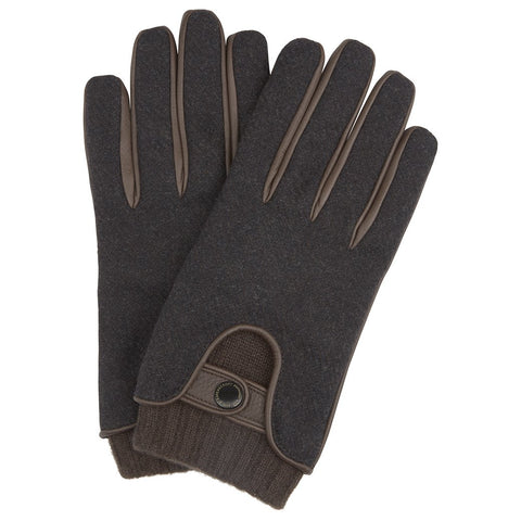 Brown Twill Deerskin Leather Gloves