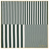 Green Gradient Stripe Printed Silk Pocket Square