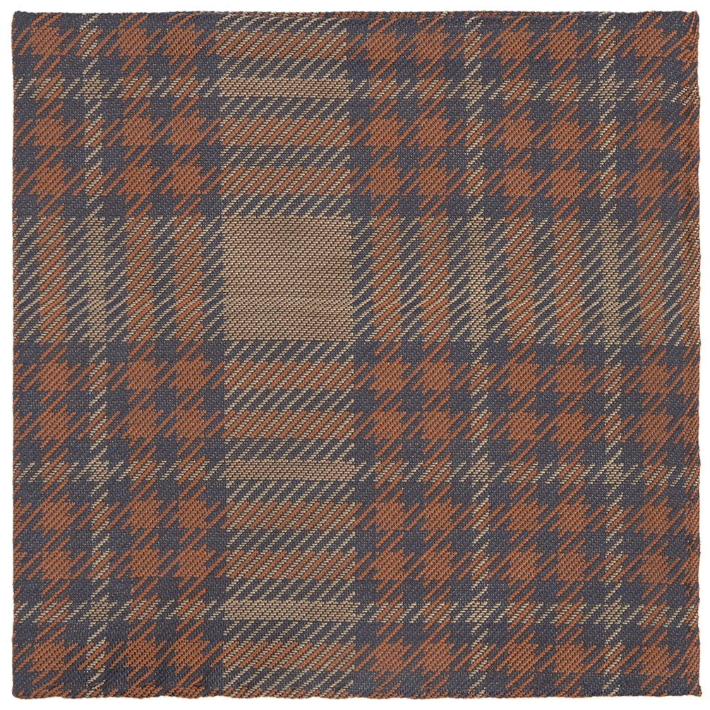 Orange and Purple Tartan Woven Pocket Square