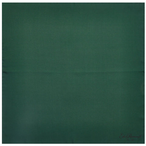 Dark Green Plain Silk Printed Pocket Square