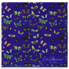 Navy Butterfly Printed Silk Pocket Square