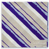 Blue White Painted Stripe Printed Silk Pocket Square