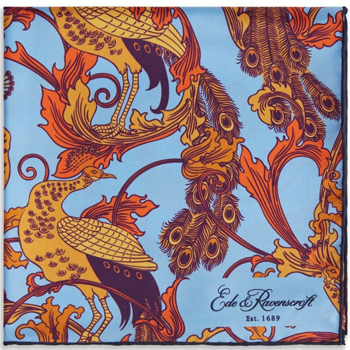 Orange Peacock Vine Pocket Square