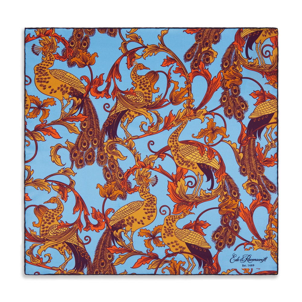 Orange Peacock Vine Pocket Square