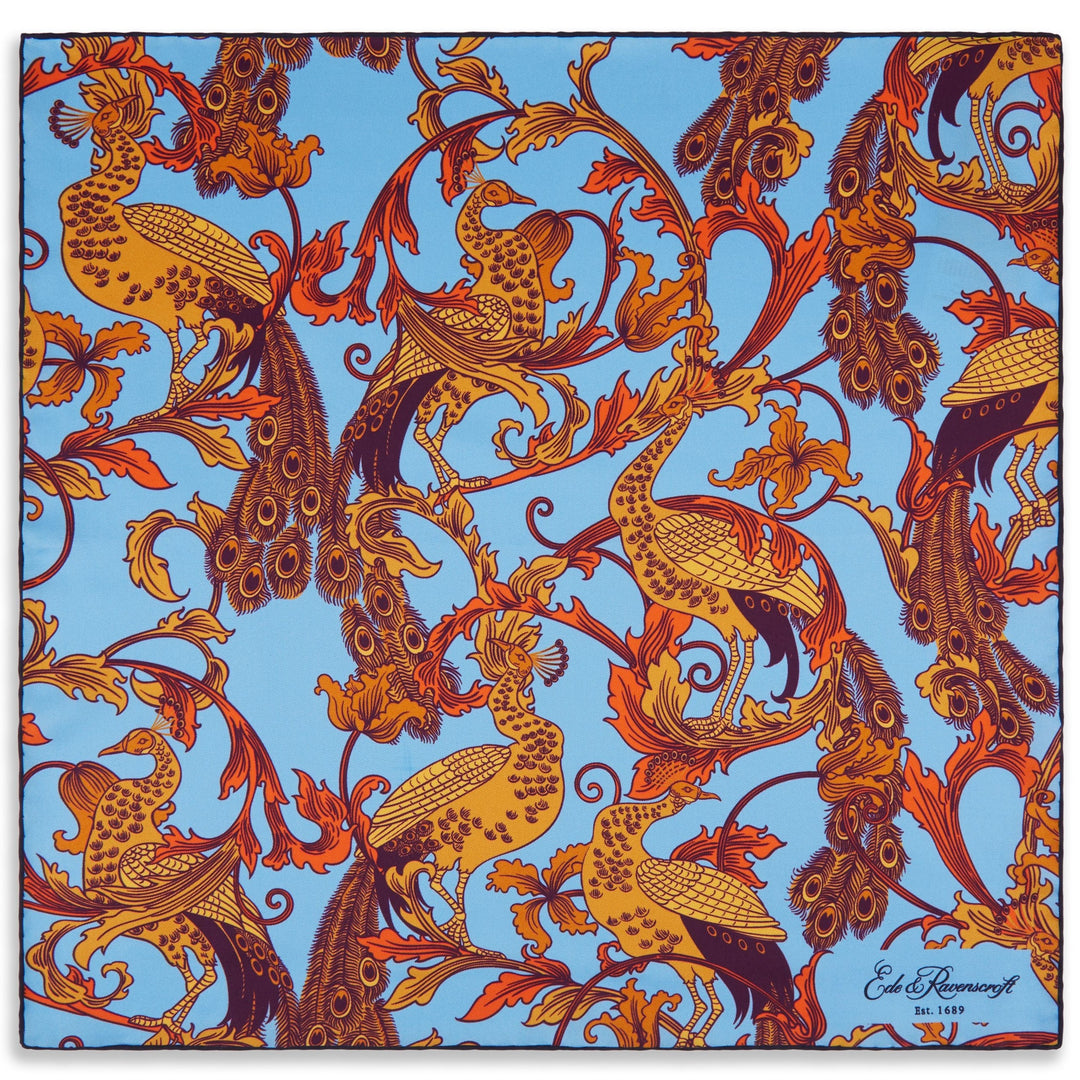 Orange Peacock Vine Pocket Square