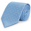 Blue and White Textured Spot Woven Silk Tie