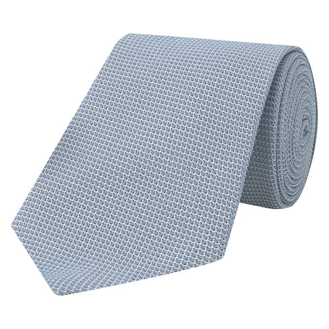 Blue Solid Grenadine Woven Silk Tie