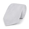 Grey Geometric Tonal Jacquard Woven Silk Tie