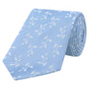 Blue and White Leaf Hopsack Woven Silk Tie