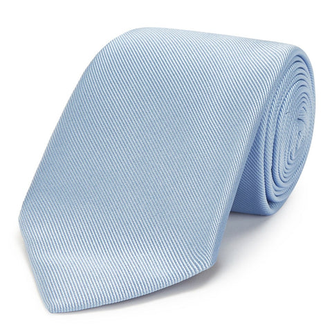 Pale Blue Heavy Twill Woven Silk Tie