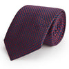 Navy and Red Spot Woven Silk Tie