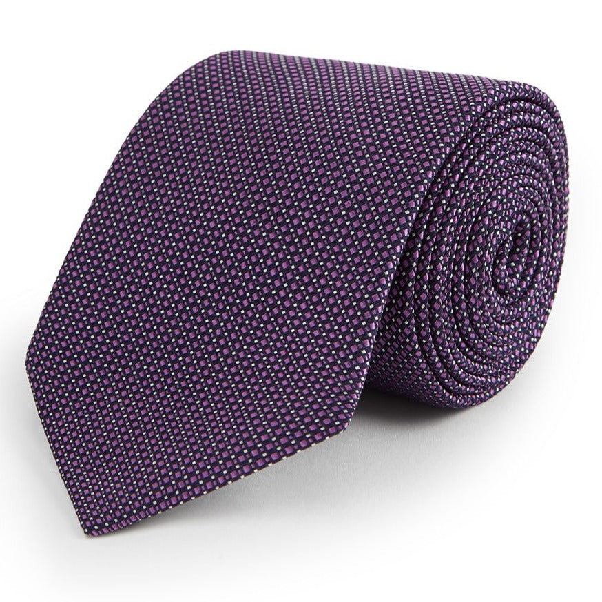 Purple and Navy Micro Woven Silk Tie