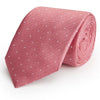 Pink and White Herringbone Spot Woven Silk Tie