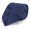 Blue Large Paisley Woven Silk Tie