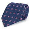 Blue and Pink Diamond Hopsack Woven Silk Tie