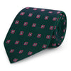 Green and Pink Diamond Hopsack Woven Silk Tie