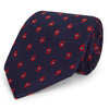 Navy and Red Paisley Hopsack Woven Silk Tie