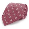 Pink and White Paisley Hopsack Woven Silk Tie