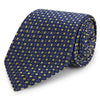 Yellow and Navy Micro Diamond Woven Silk Tie