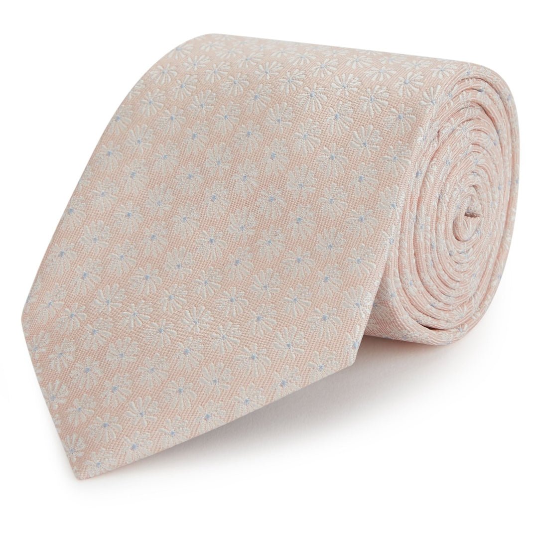 Pink Daisy Woven Silk Tie