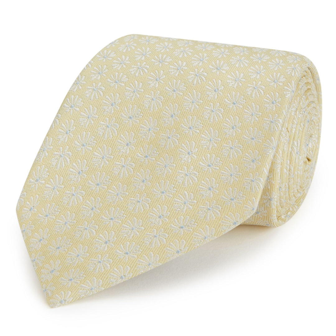 Yellow Daisy Woven Silk Tie
