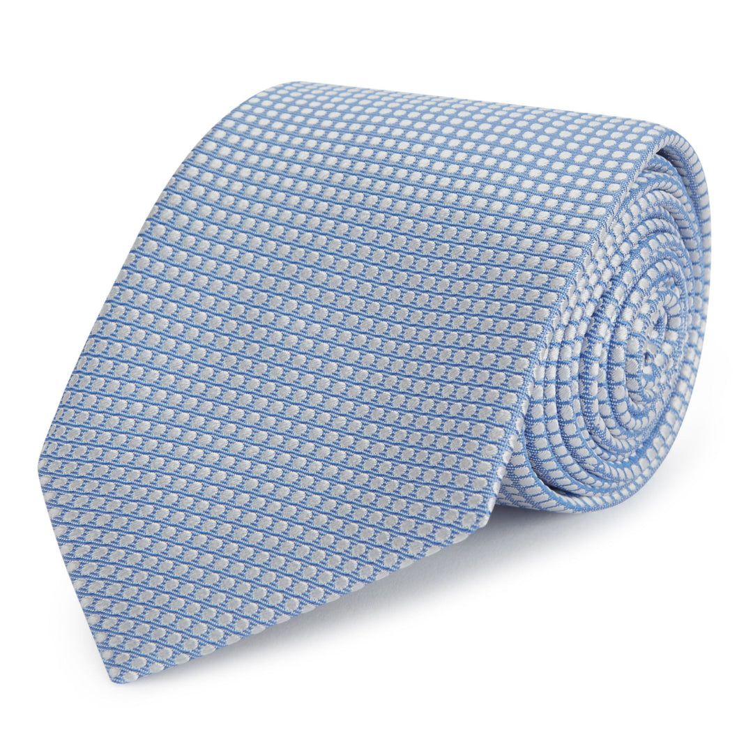 Blue and White Spot Woven Silk Tie