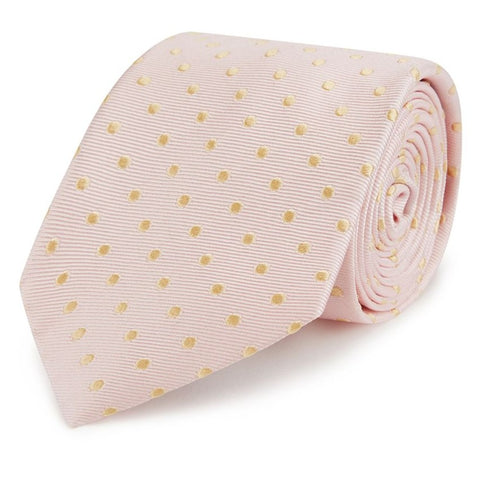 Pink Spot Twill Woven Silk Tie