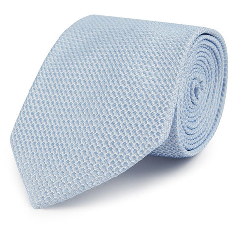 Blue Textured Woven Silk Tie
