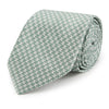Green and Cream Textured Houndstooth Woven Silk Tie