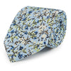 Blue and Green Climbing Floral Printed Silk Tie