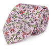 Purple and Green Climbing Floral Printed Silk Tie