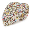 Ivory and Pink Climbing Floral Printed Silk Tie