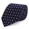 Navy and Pink Micro Diamond Woven Silk Tie