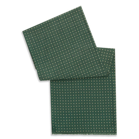 Green Polka Dot Print Wool Cashmere Scarf