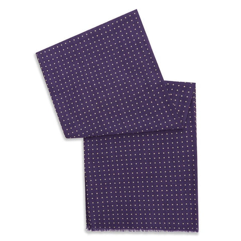 Purple Polka Dot Print Wool Cashmere Scarf