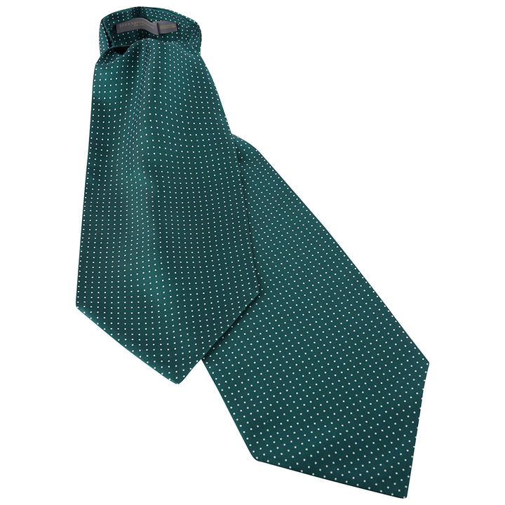 Green Polka Dot Printed Silk Cravat
