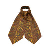 Burgundy and Ochre Paisley Madder Printed Silk Cravat