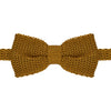 Yellow Knitted Pre-Tied Silk Bow Tie