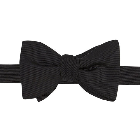 Black Grosgrain Silk Cotton Bow Tie