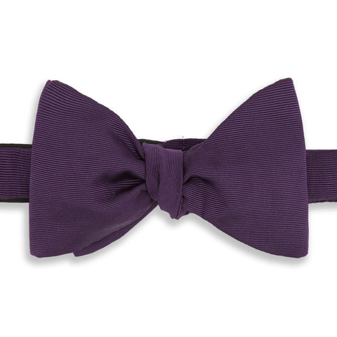 Purple Grosgrain Silk Cotton Bow Tie