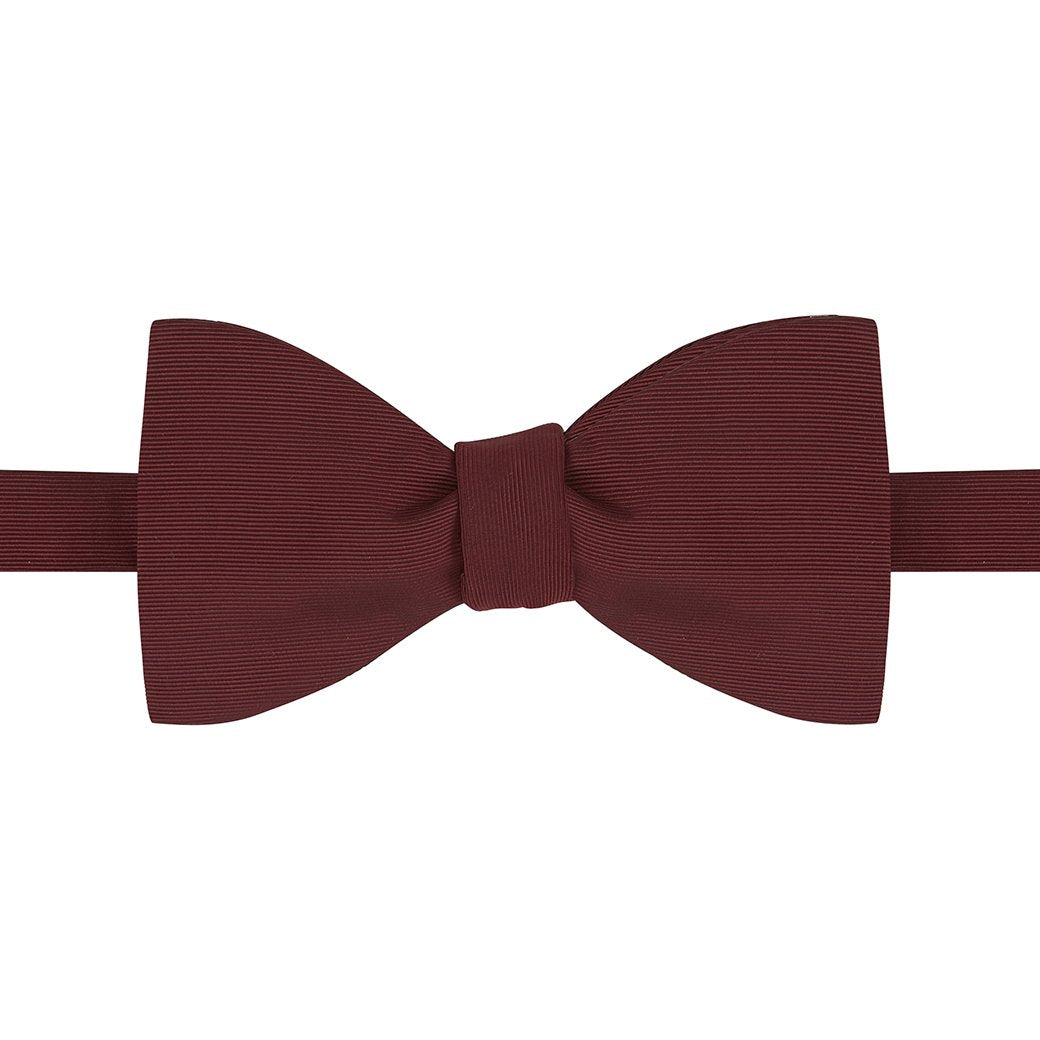 Berry Grosgrain Silk Bow Tie