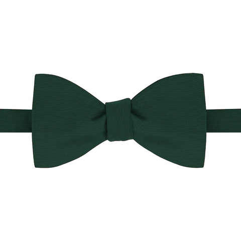 Green Grosgrain Silk Cotton Bow Tie